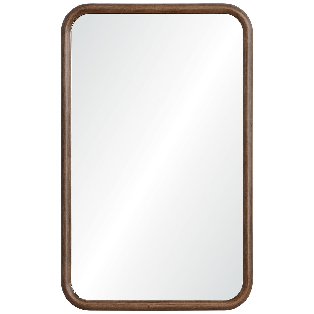 Signature Home Collection 32" Brown Finish Eclectic Design Framed Rectangular Wall Mirror